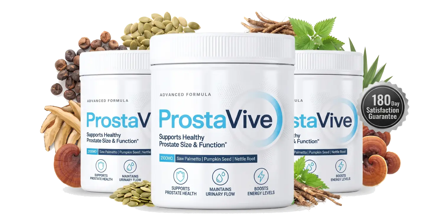 ProstaVive advanced formula dietary supplement for prostate health and urinary function.